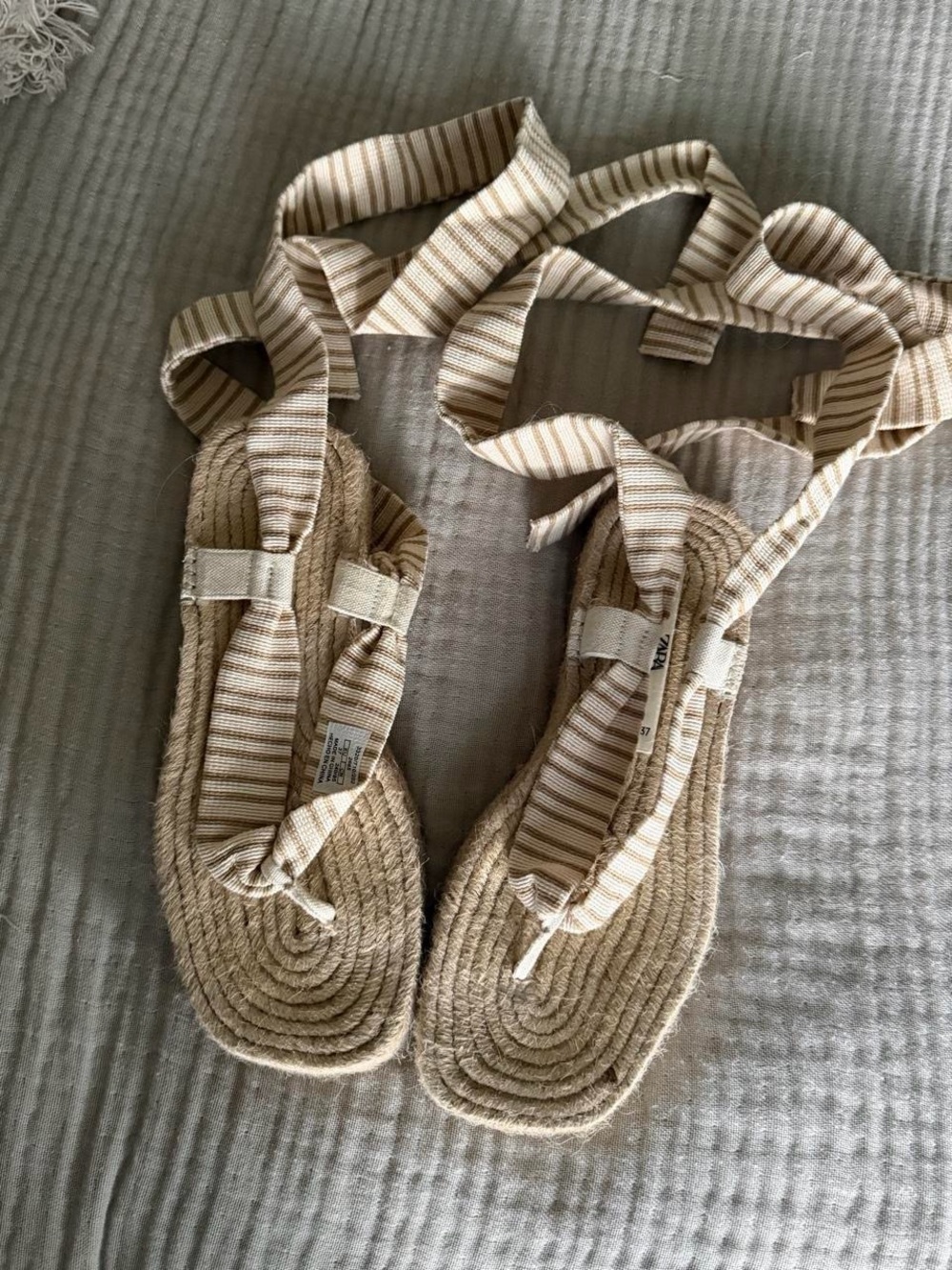 Zara tie up sandals
